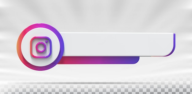 Logo Instagram mit Label 3D-Rendering