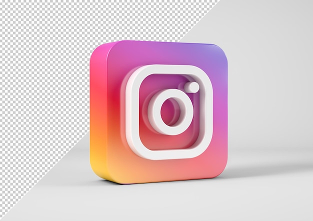 PSD logo instagram en rendu 3d
