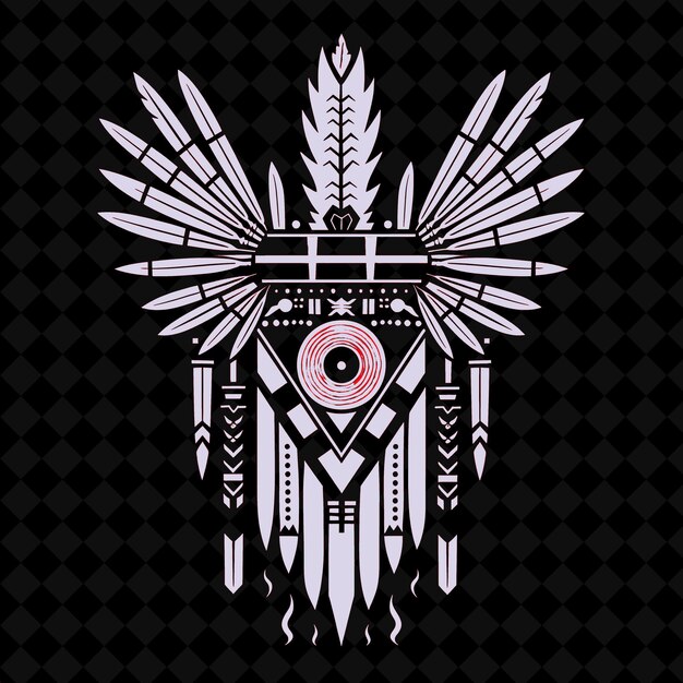 Logo Iroquois complexe avec une ceinture Wampum et une maison longue F Collections de conception vectorielle abstraite