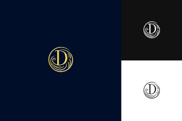 Logo de la letra D con vibración opulenta Signo de palabra Diseño de estilo de logotipo L Ilustración Diseños vectoriales de logotipo