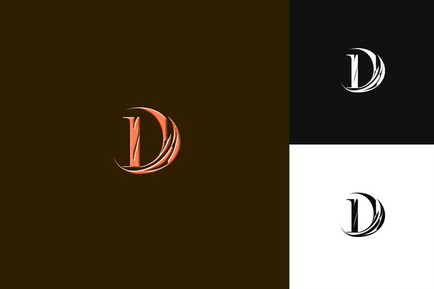 Logo de la letra D con vibración opulenta Signo de palabra Diseño de estilo de logotipo L Ilustración Diseños vectoriales de logotipo