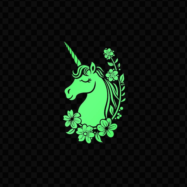 PSD le logo de la licorne sur le fond vert