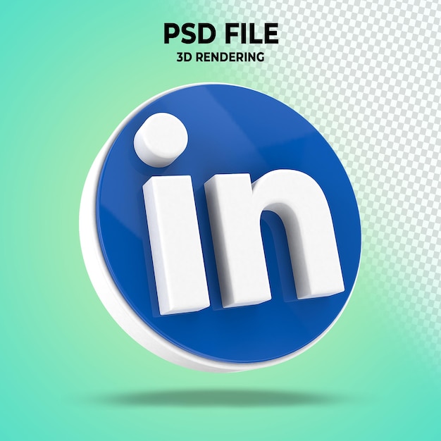 Logo Linkedin 3D Réseaux sociaux