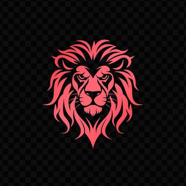 PSD logo de lion héraldique vectoriel psd avec crinière et griffes pour la décoration avec une encre de tatouage de conception créative