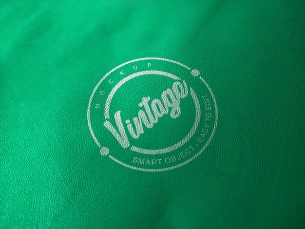 Logo De Maquette En Cuir Vert