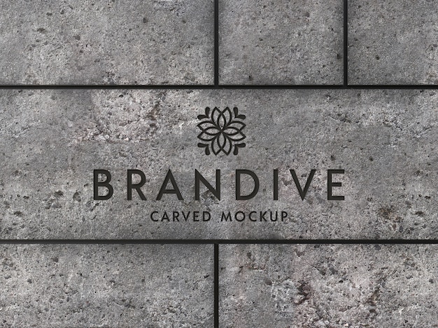 Logo Sur Maquette De Mur En Béton