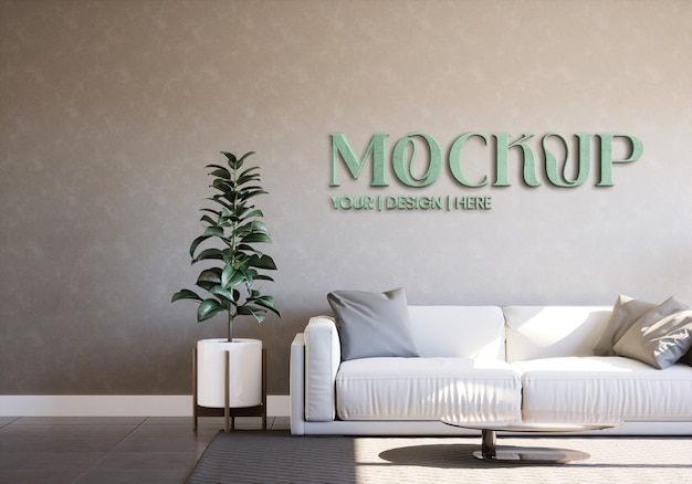 Logo sur une maquette de mur en papier