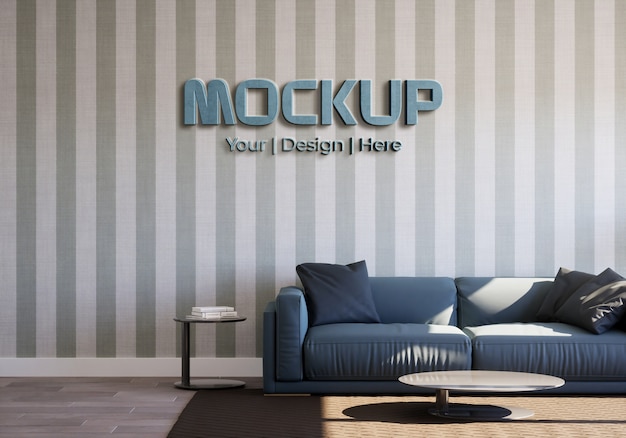 Logo sur une maquette de mur en papier