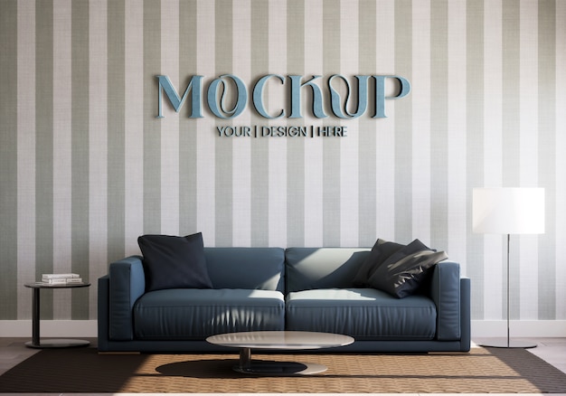 Logo sur une maquette de mur en papier