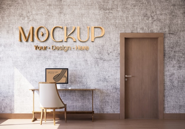 Logo sur une maquette de mur en papier