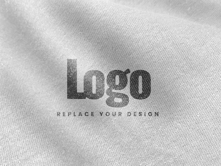 PSD logo maquette en toile blanche réaliste