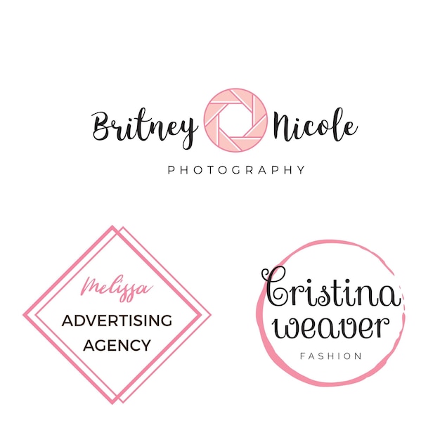 Logo de marque minimal féminin PSD