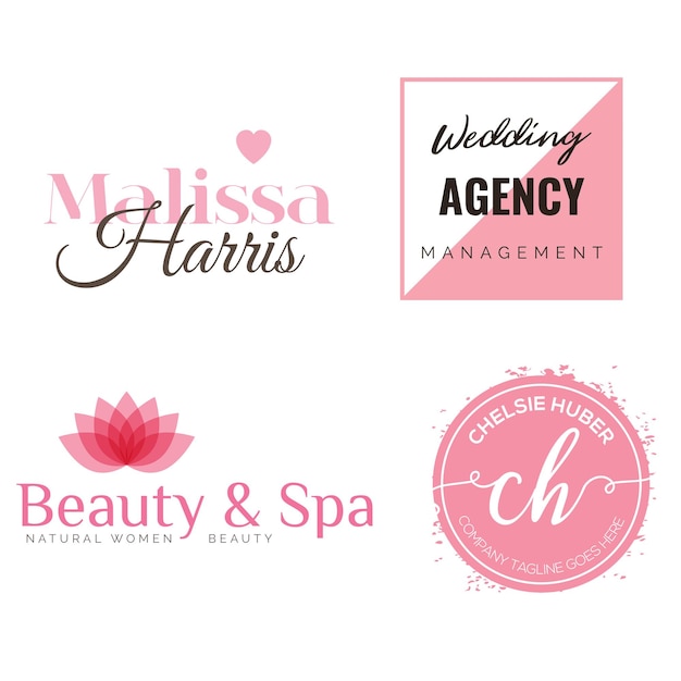 Logo de marque minimal féminin PSD