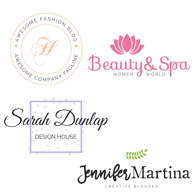 Logo de marque minimal féminin PSD