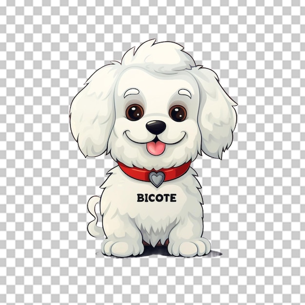 PSD logo de la mascotte du bichon frise isolé sur fond transparent