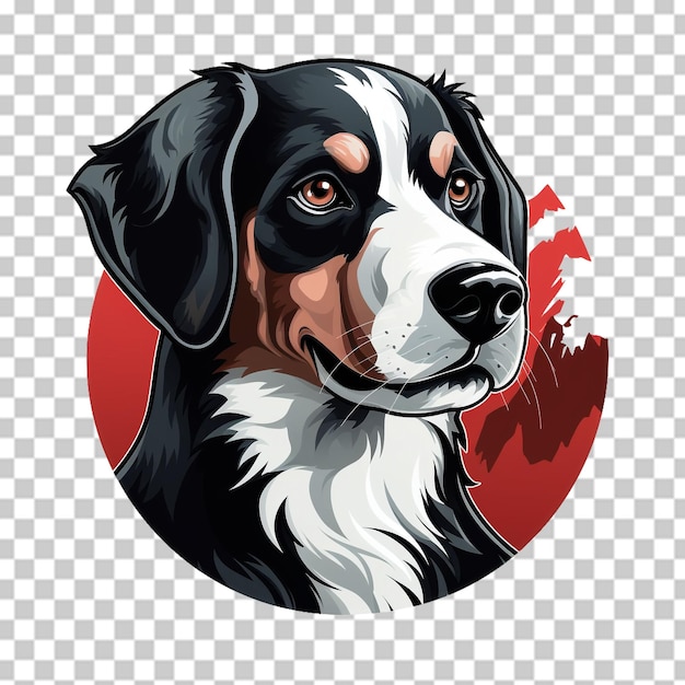 Logo De La Mascotte Du Chien Appenzeller Isolé Sur Un Fond Transparent