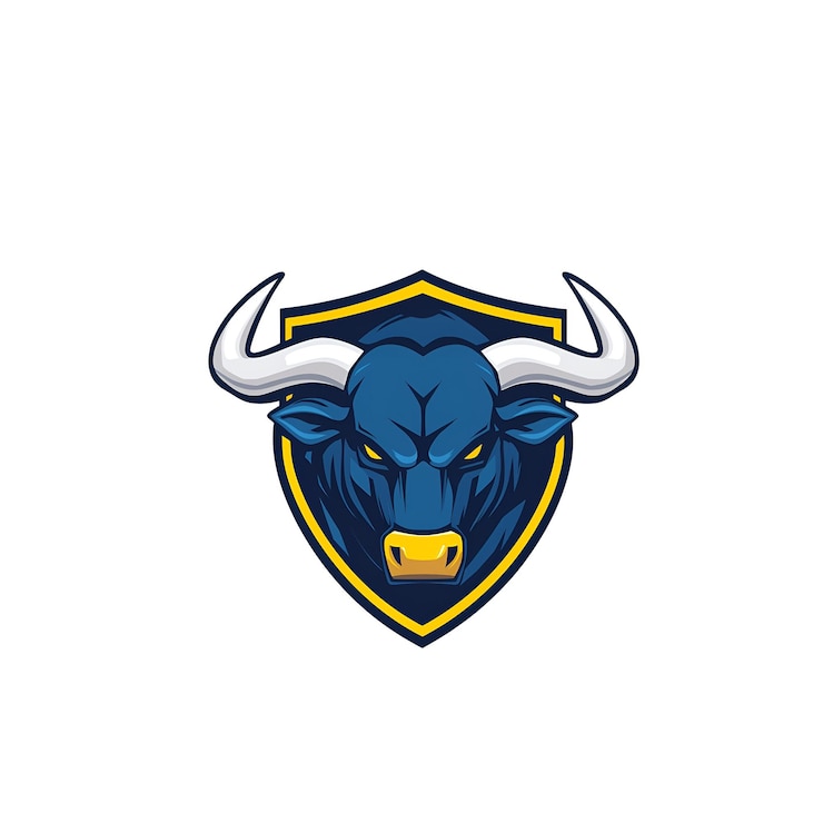 PSD le logo de la mascotte du taureau puissant