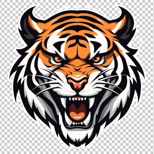 PSD logo de la mascotte du tigre du bengale