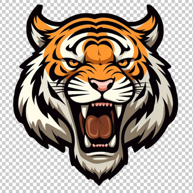 PSD logo de la mascotte du tigre du bengale
