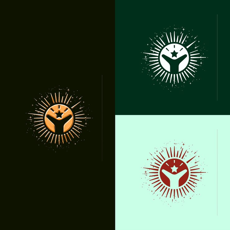 PSD logo de la médaille de reconnaissance de l'employé avec une personne stylisée et un design vectoriel créatif et unique