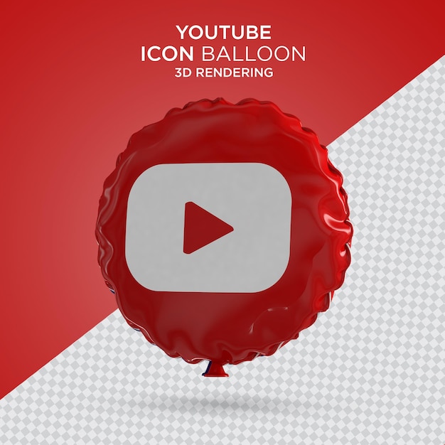 Logo De Médias Sociaux Sur Ballon Youtube Rendu 3d Psd Premium