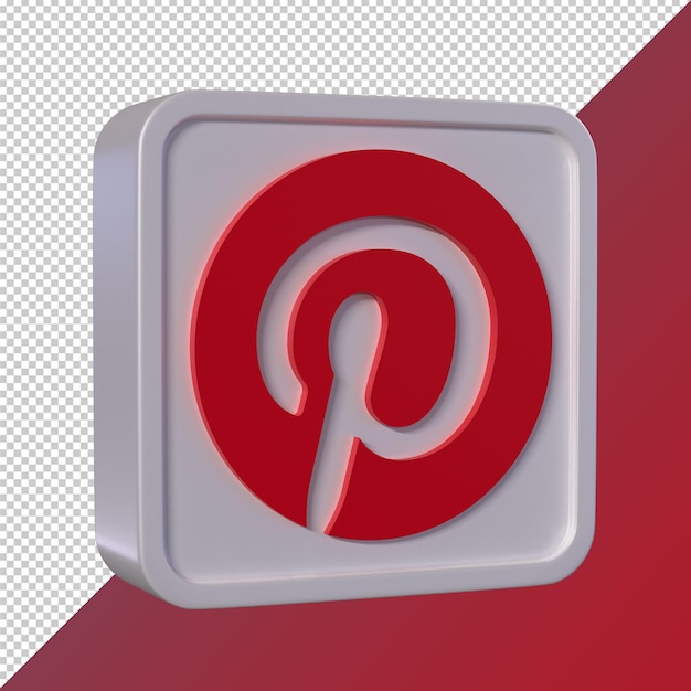 logo de médias sociaux en forme de carré 3d transparent pinterest