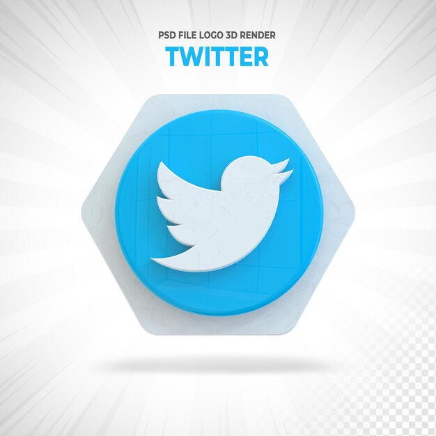 Logo De Médias Sociaux Twitter 3d