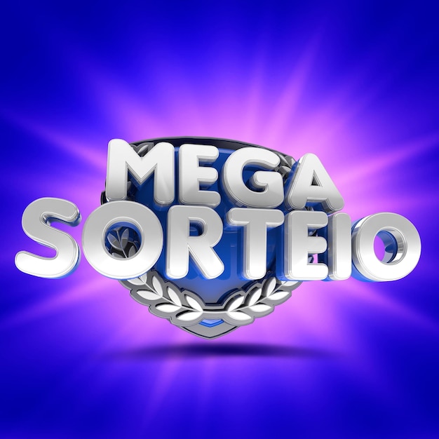 Logo Mega Sorteio étiquette 3d Pour Les Campagnes De Supermarché Mega Sorteio