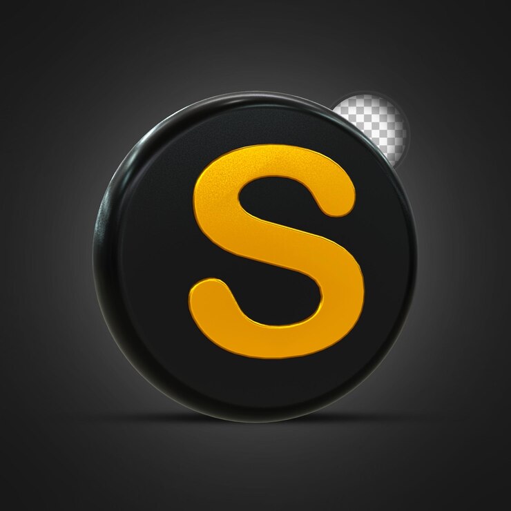 PSD logo mengkilap skype dan templat posting media sosial