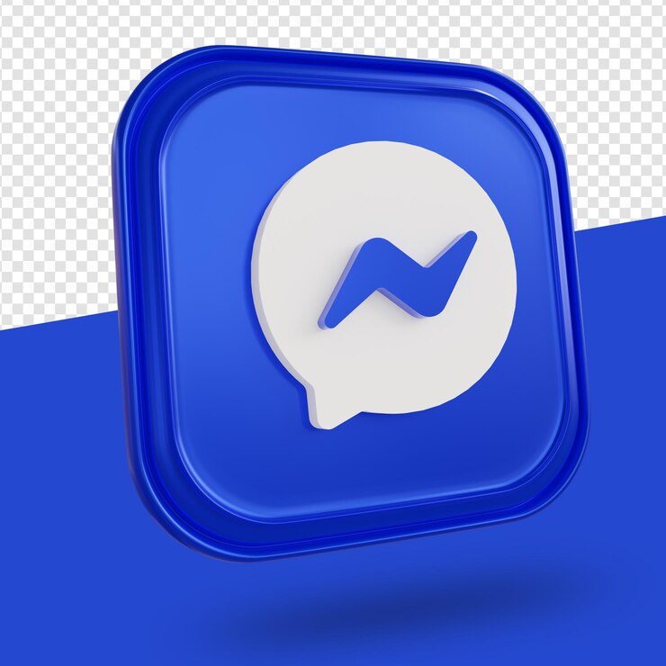 logo messenger isolato rendering 3d