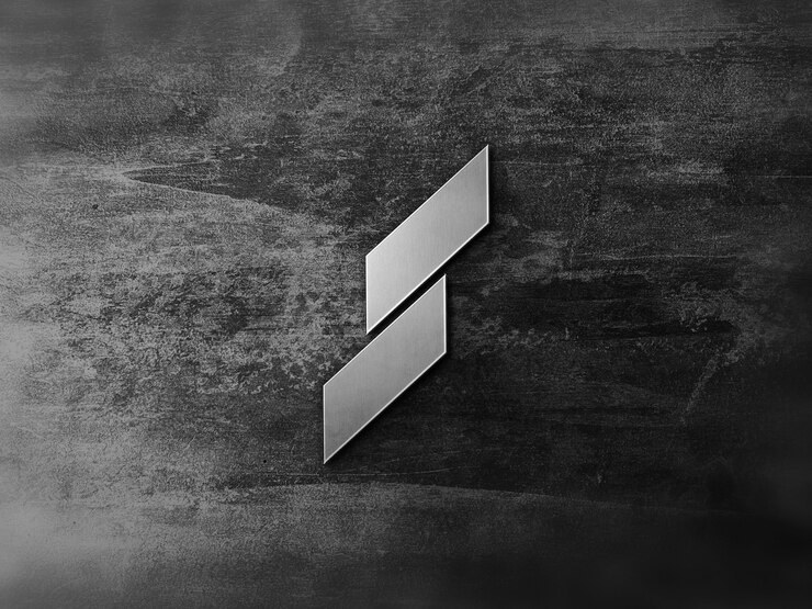 PSD logo metallico 3d