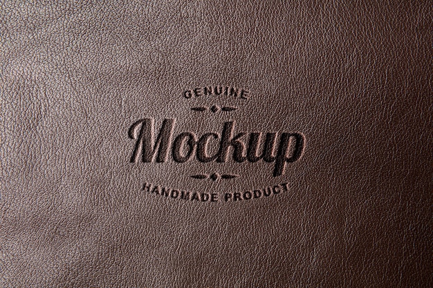 Logo-Mock-up-Effekt auf Ledermaterial