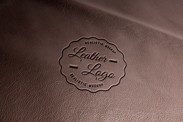 Logo-Mock-up-Effekt auf Ledermaterial