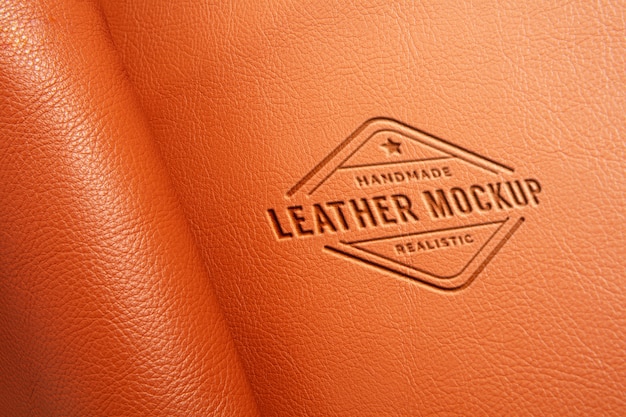 Logo-Mock-up-Effekt auf Ledermaterial