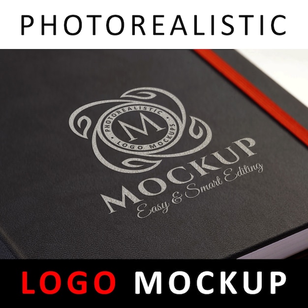 Logo Mock up - Logo sur la couverture noire