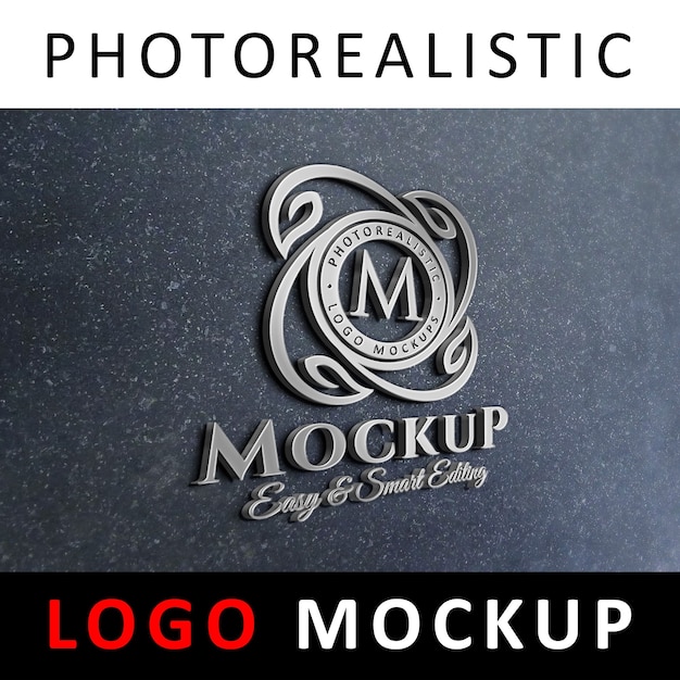 PSD logo mock-up - logotipo 3d en la pared de la oficina