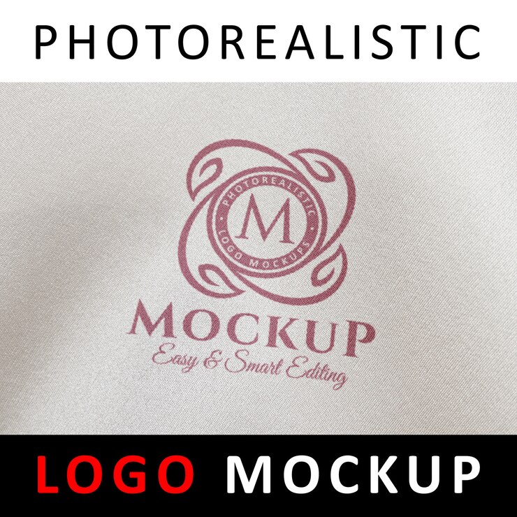 Logo Mock up - Serigrafía de impresión Serigrafía Logo de tela blanca