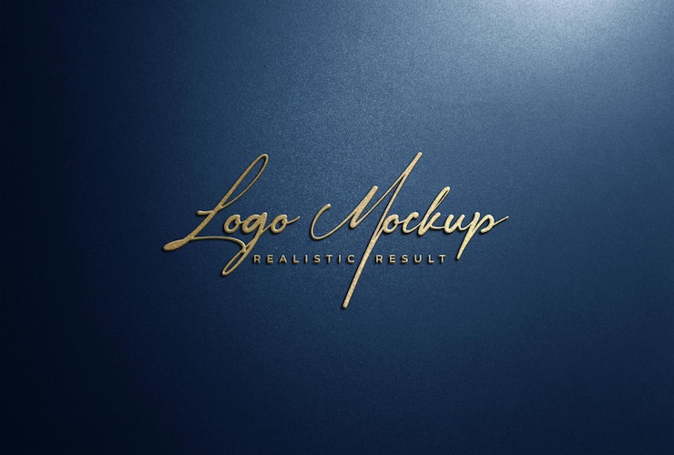 Logo Mockup 3D Golden logo sinalização