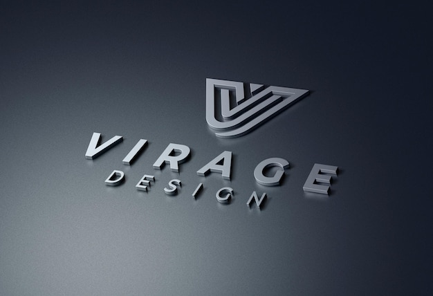Logo Mockup 3D Logo Metallico