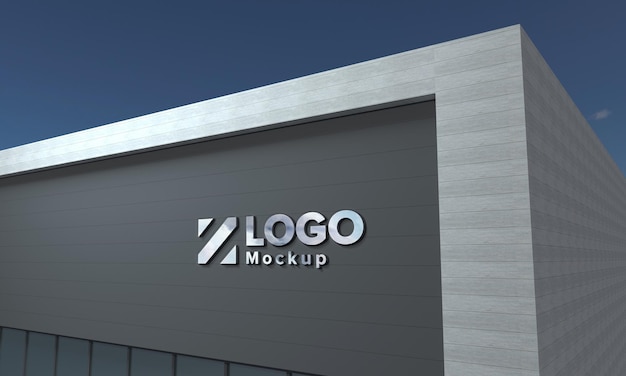 Logo Mockup 3D segno edificio 3d reso