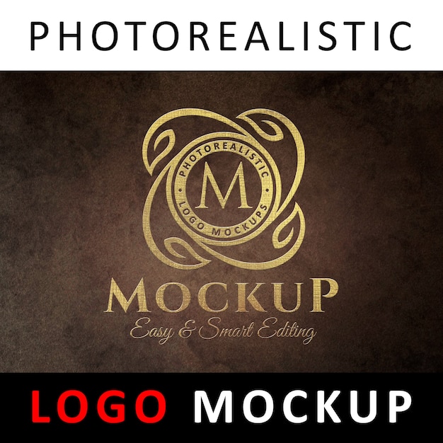 Logo mockup - altes goldenes strukturiertes logo