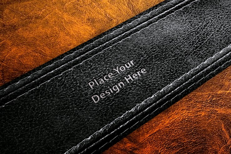 PSD logo-mockup auf leder von graphicsfamily