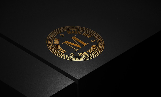 Logo mockup auf lederbox