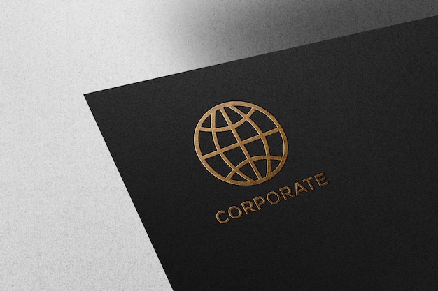 Logo-mockup auf papier mit schatten