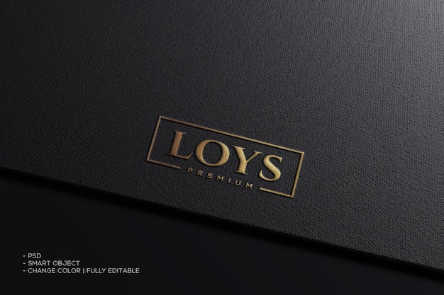 Logo Mockup auf schwarzer Stoffstruktur