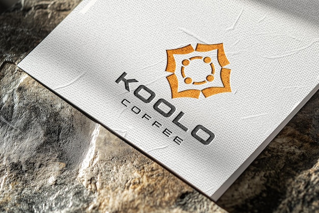 Logo-Mockup auf weißem Papier