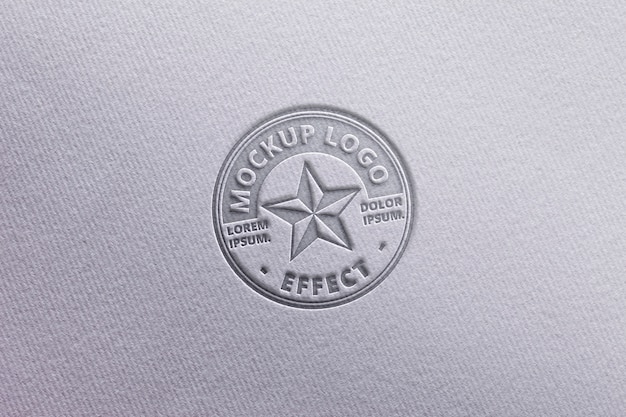 PSD logo-mockup-design mit papiertextur