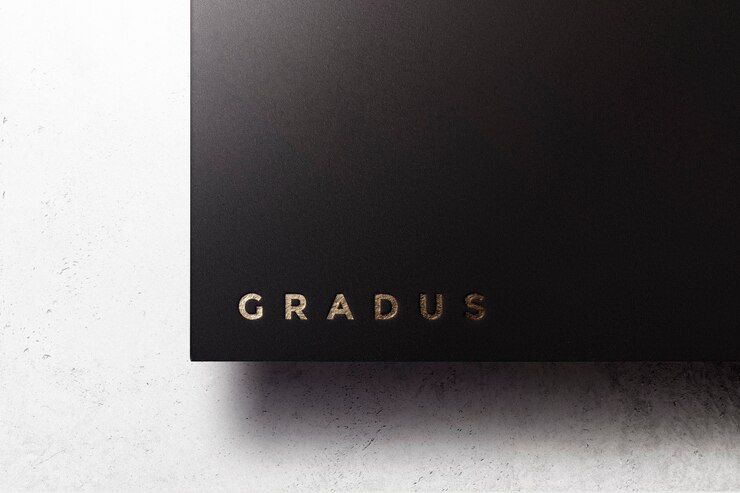 Logo Mockup di lusso in carta nera oro