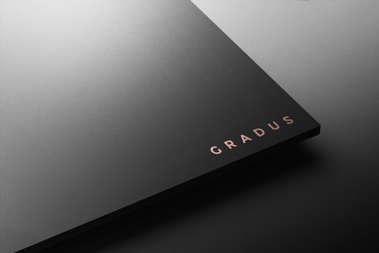 PSD logo mockup elegante stile nero