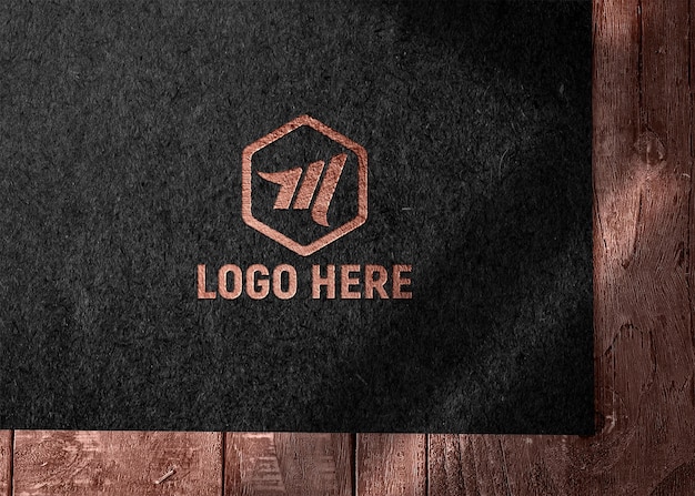 Logo-mockup in goldfarbener farbe (psd)